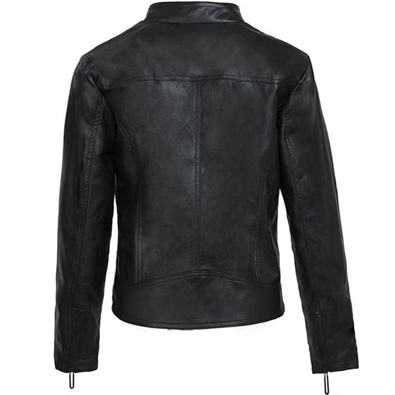 Black Leather Motorcycle Jacket | Stylish and Warm for Bikers & Nightlife - Country in My Heart