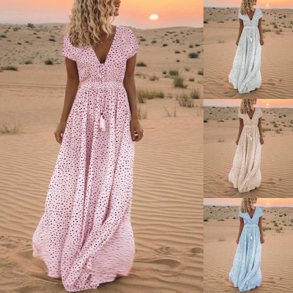 Sunset Dreams Polka Dot Boho Dress