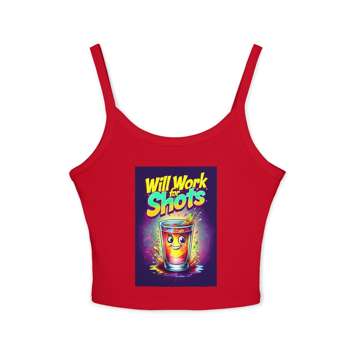 Will Work for Shots Womens Spaghetti Strap Tank Top - Country in My Heart
