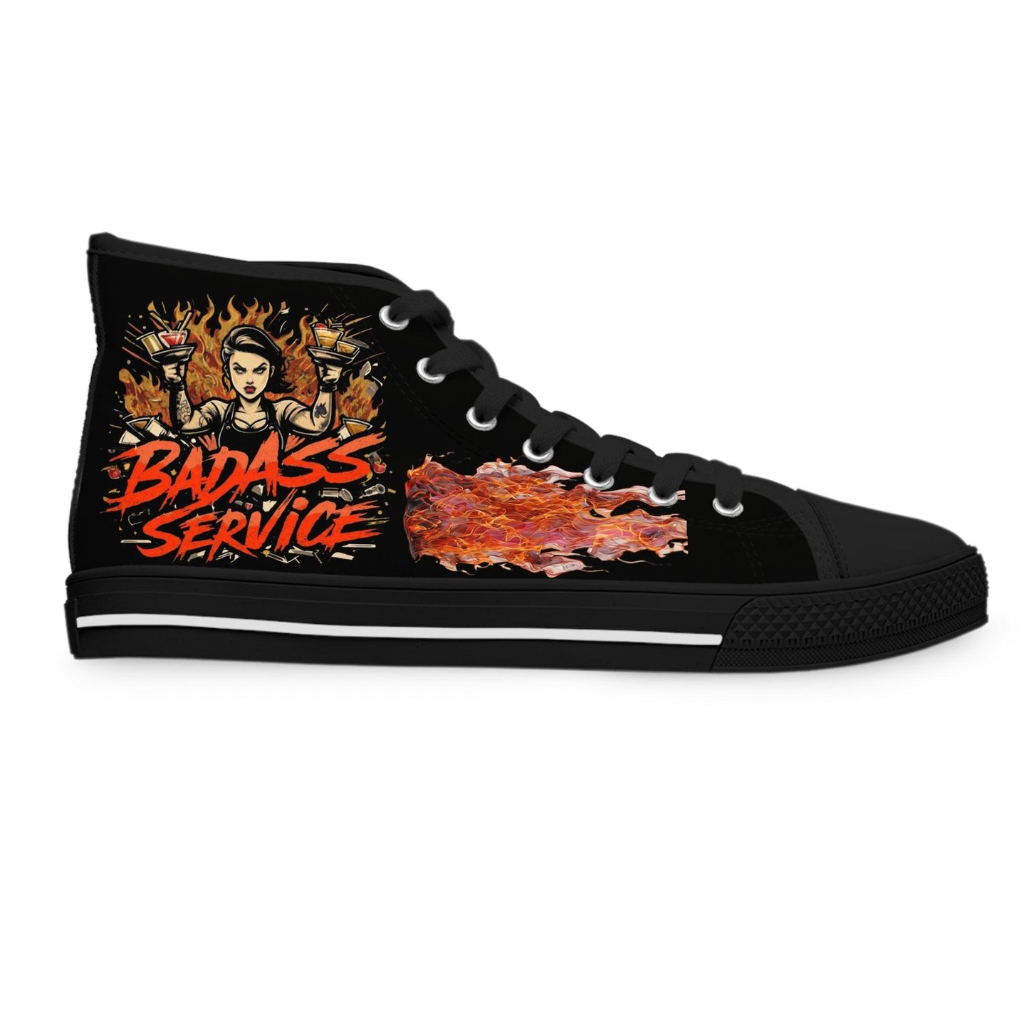 Bad Ass Service Womens Black High Top Sneakers - Country in My Heart