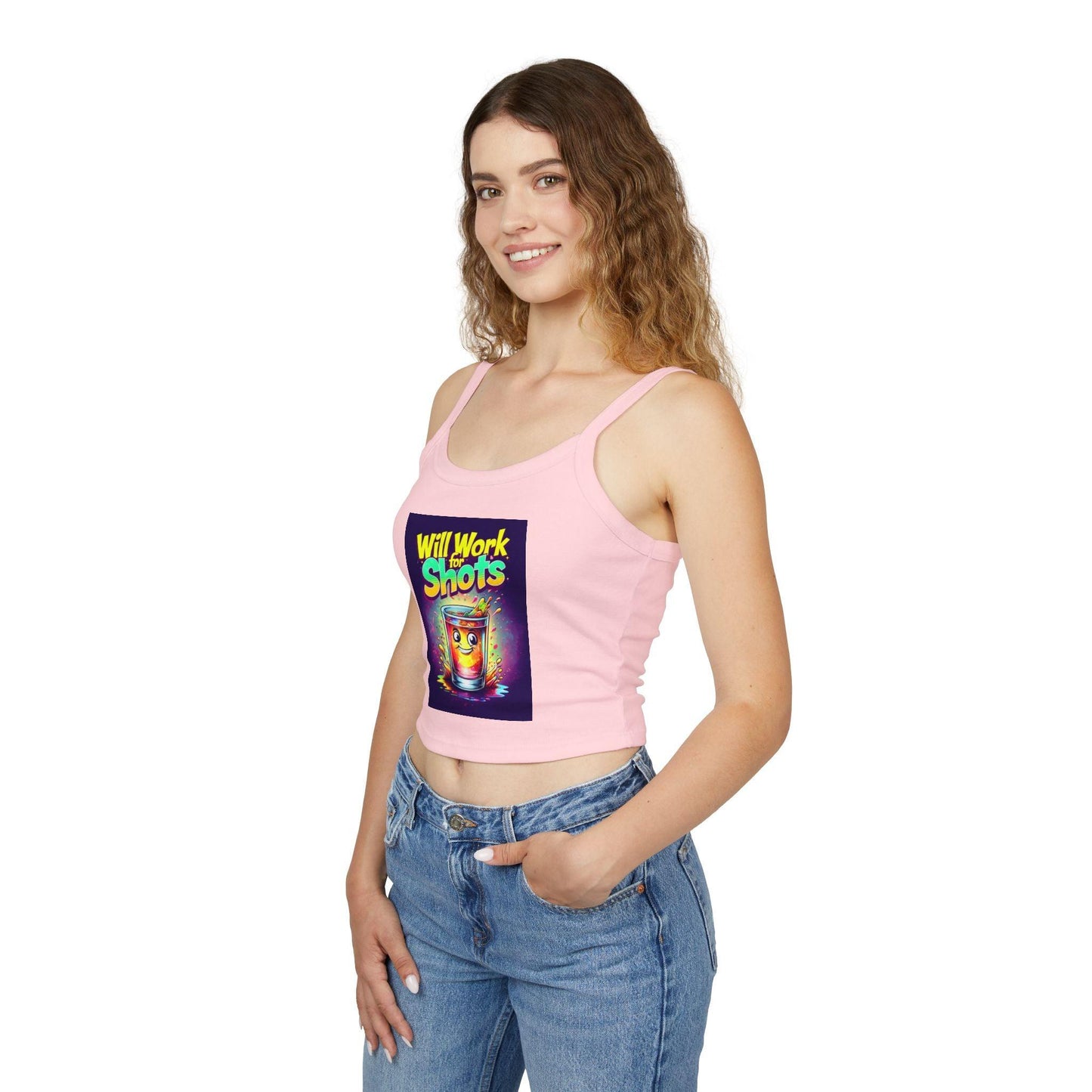 Will Work for Shots Womens Spaghetti Strap Tank Top - Country in My Heart