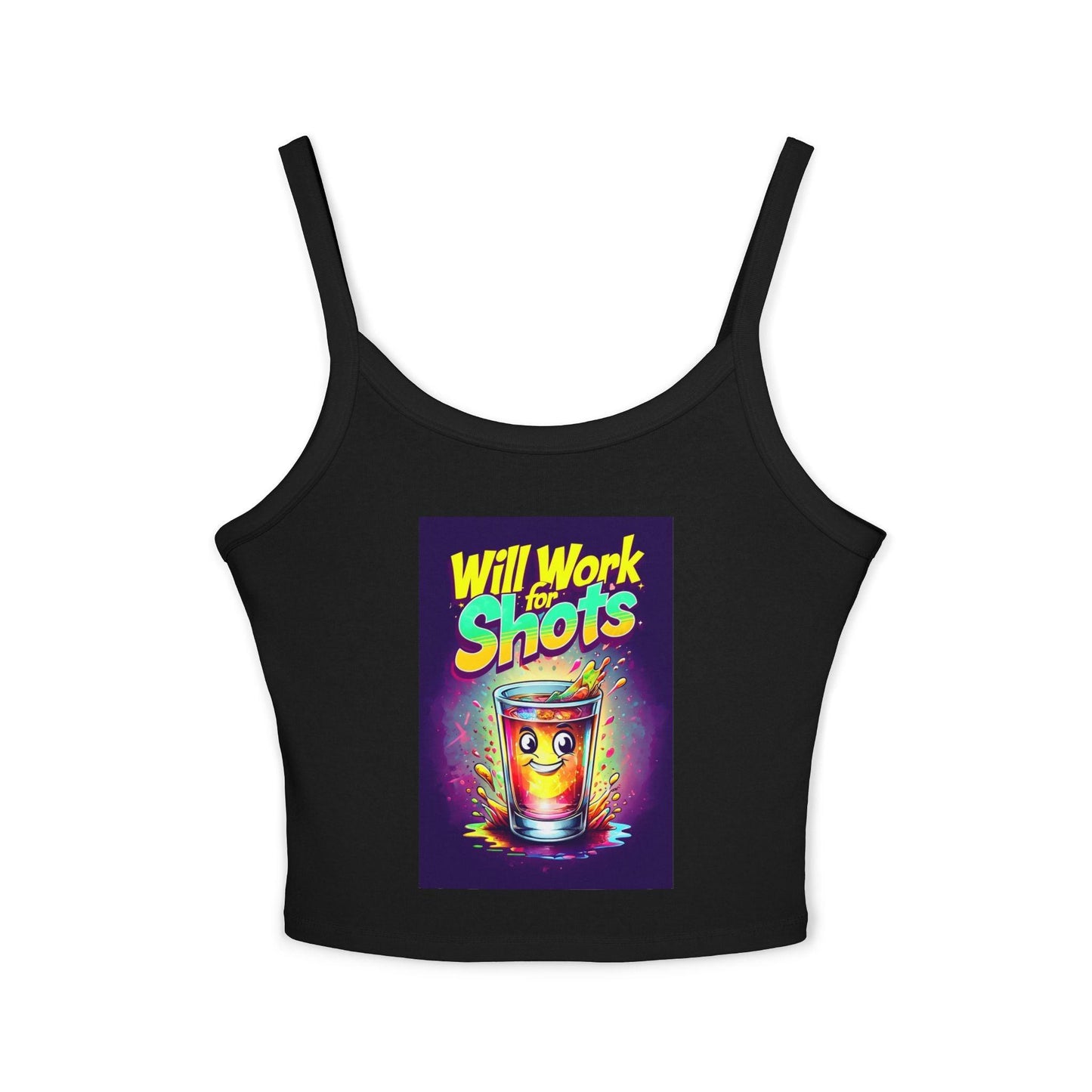 Will Work for Shots Womens Spaghetti Strap Tank Top - Country in My Heart