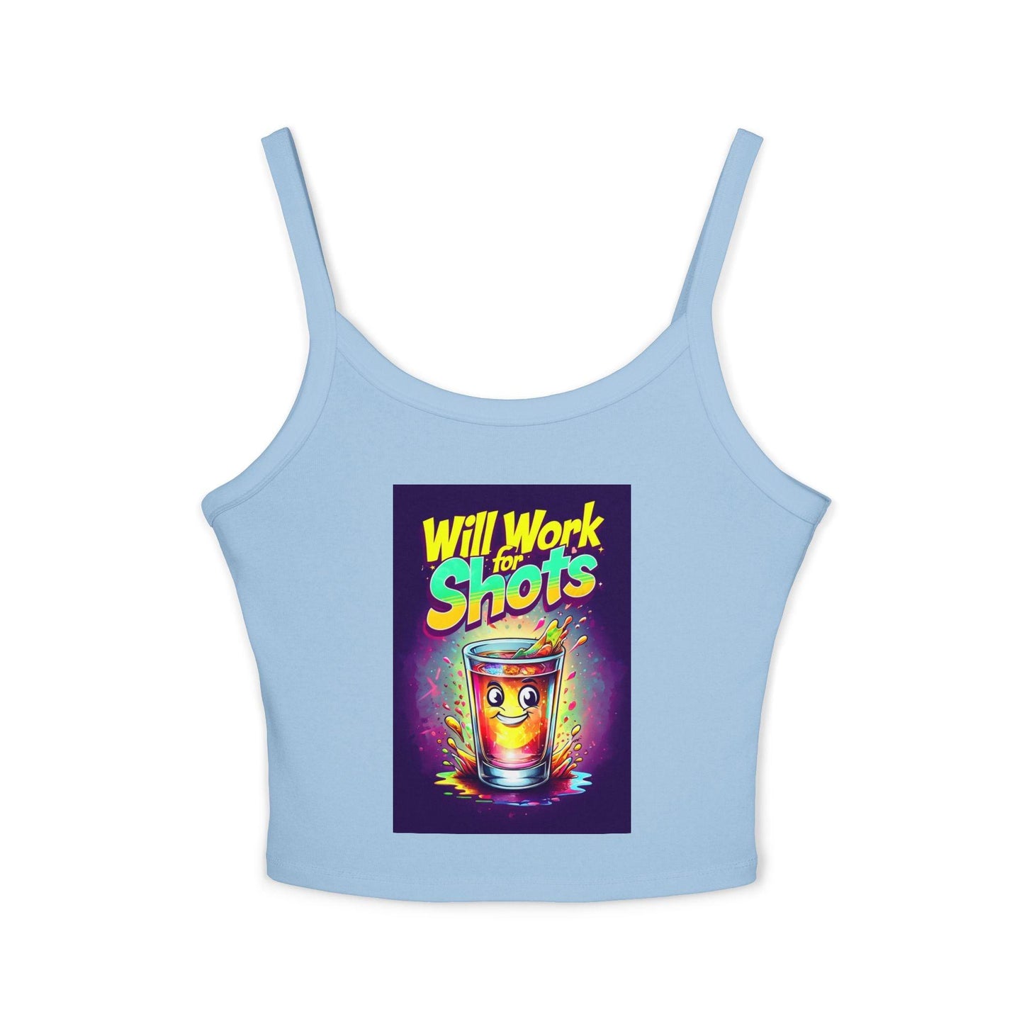 Will Work for Shots Womens Spaghetti Strap Tank Top - Country in My Heart