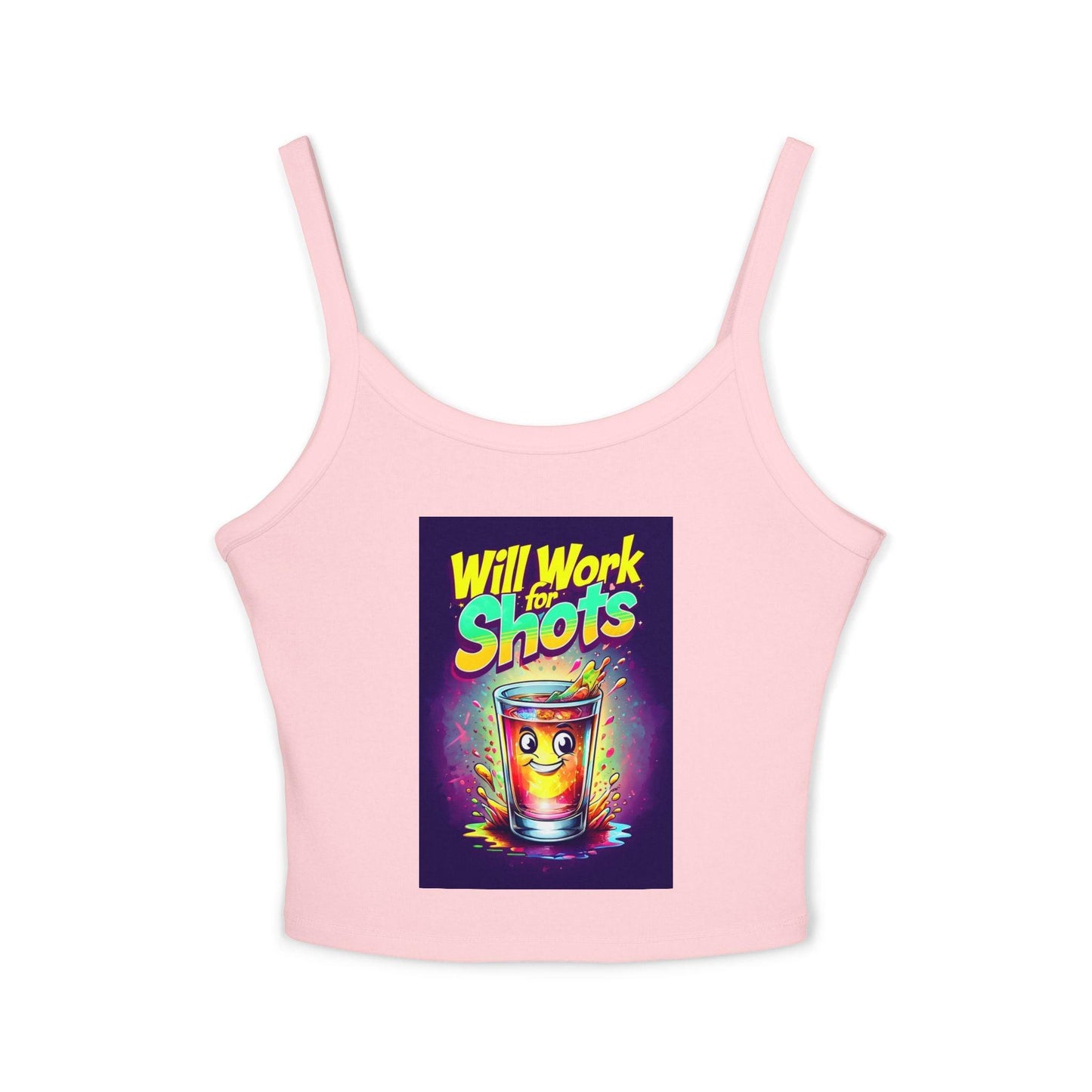 Will Work for Shots Womens Spaghetti Strap Tank Top - Country in My Heart