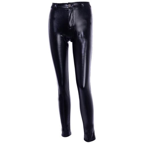 "RockRider High-Waist Leather Pants – Sexy Shiny Black Simulated Leather, Edgy Rock & Roll Style" - Country in My Heart