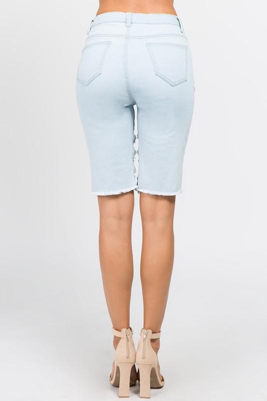 Cutoff Bermuda Shorts with Chains | Country Girl Denim Shorts for Summer & Spring - Country in My Heart