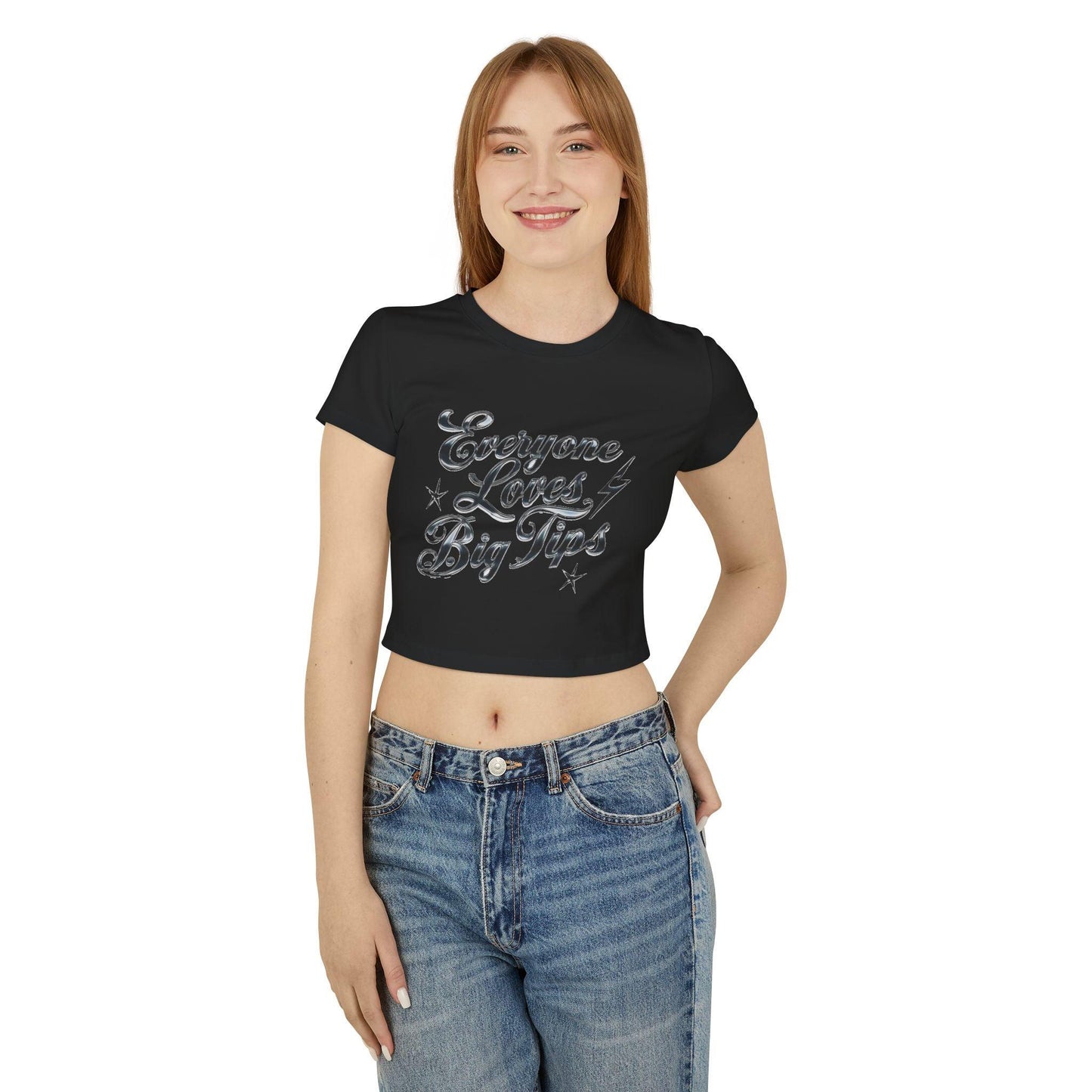 Turn Heads Behind the Bar Womens Baby Tee with Everyone Loves Big Tips - Country in My Heart