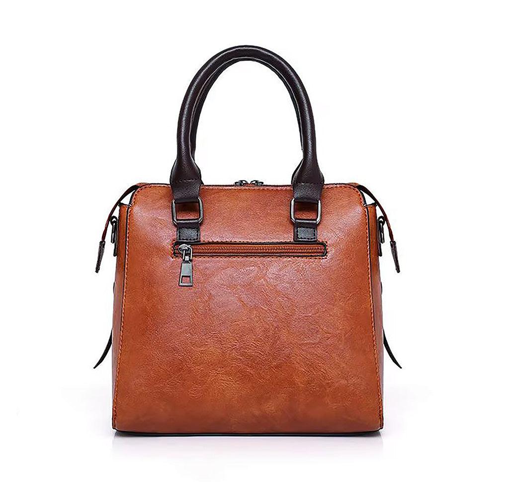 Vintage Leather 4-Piece Messenger Bag Set | Luxury Leather Tote, Clutch & Wallet Set - Country in My Heart