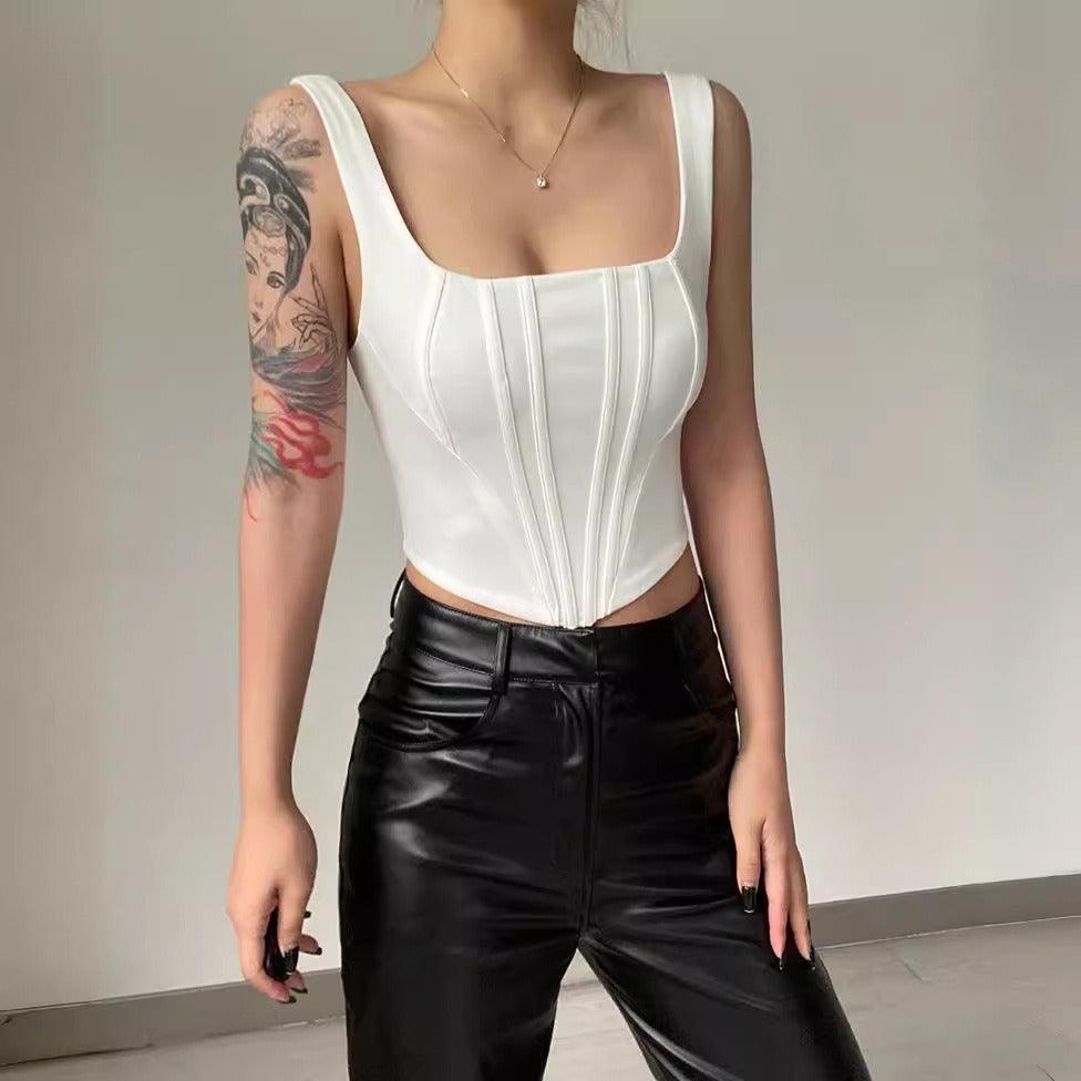 Sizzling Square Collar Low-Cut Vest Top – Sexy Cowgirl Style for the Nightlife - Country in My Heart