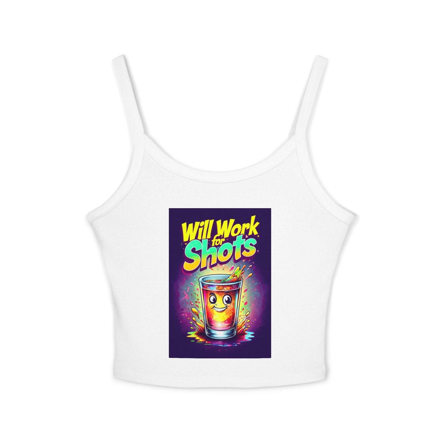 Will Work for Shots Womens Spaghetti Strap Tank Top - Country in My Heart