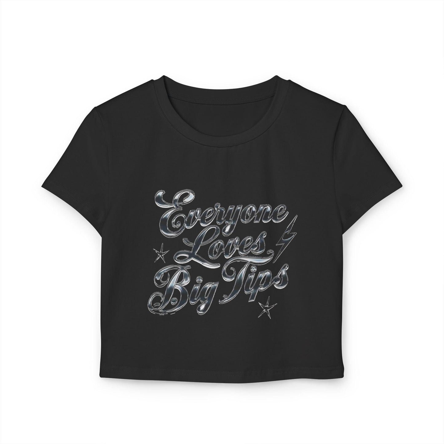 Turn Heads Behind the Bar Womens Baby Tee with Everyone Loves Big Tips - Country in My Heart