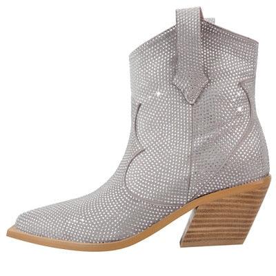 Women’s Rhinestone Encrusted Bootie Style Cowboy Boots - Country in My Heart