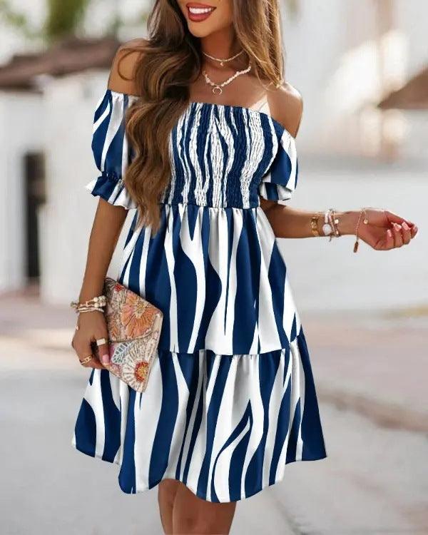 Boho Breeze Off-Shoulder Pleated Dress – Stylish Cowgirl Casual Wear - Country in My Heart