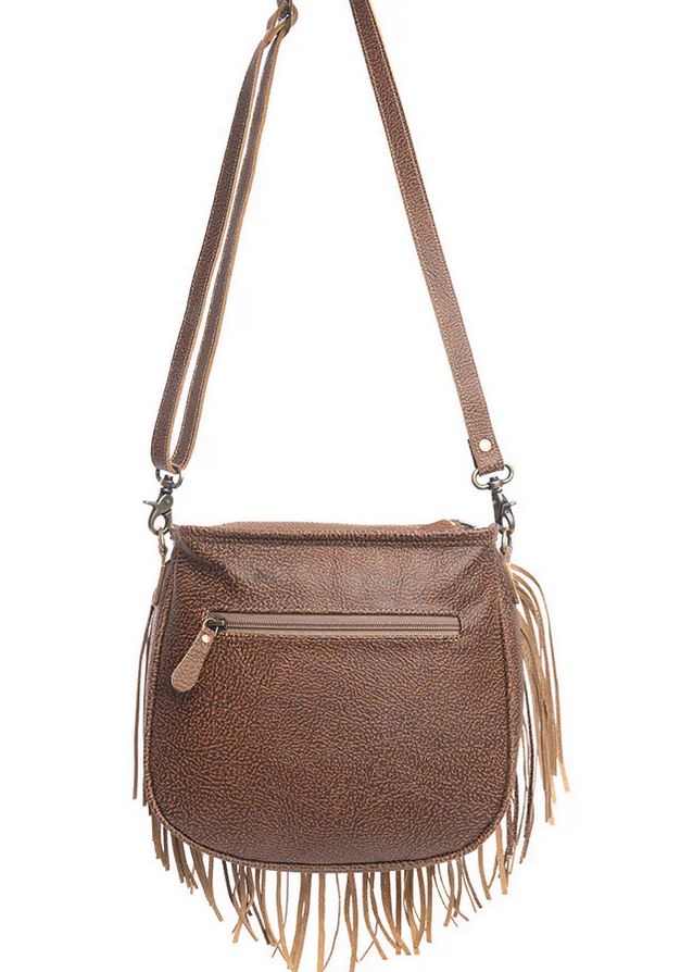 Hand tooled Fringe Bag