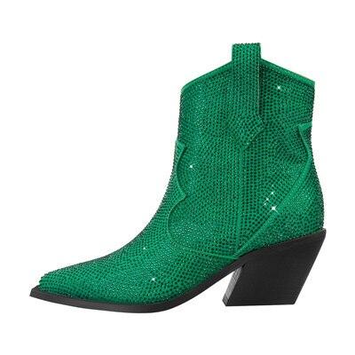 Women’s Rhinestone Encrusted Bootie Style Cowboy Boots - Country in My Heart