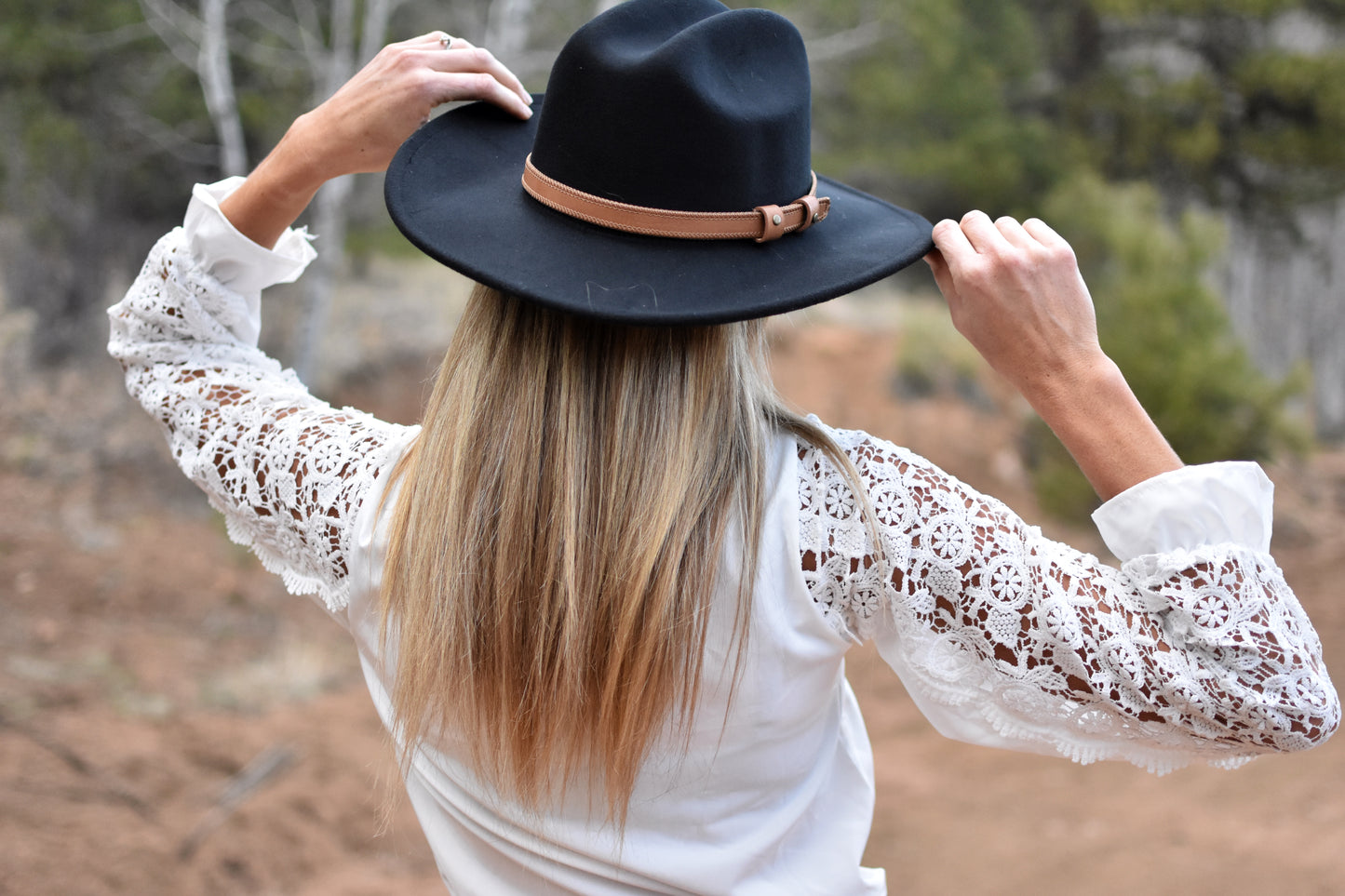 Stylish White Lace Long Sleeved Cut Out Shirt
