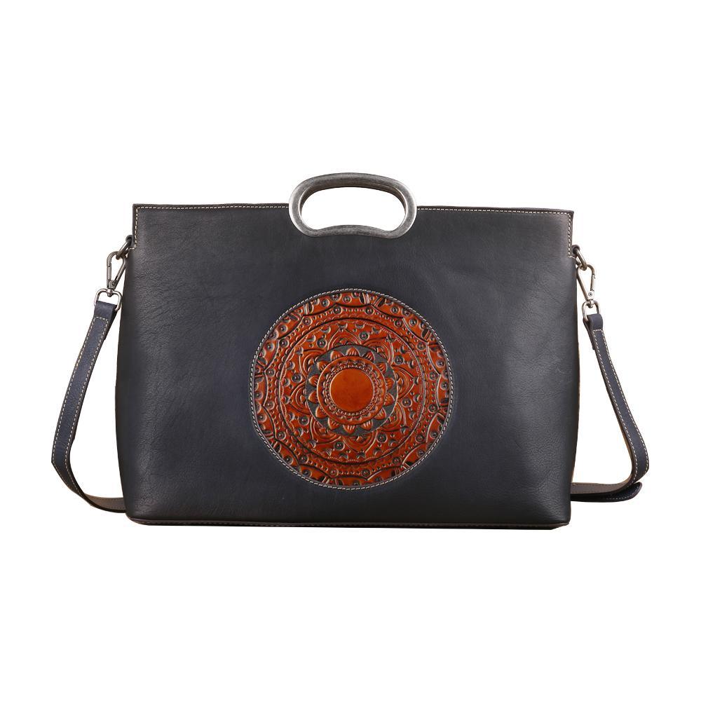 Rustic Charm Vintage Leather Handbag - Country in My Heart