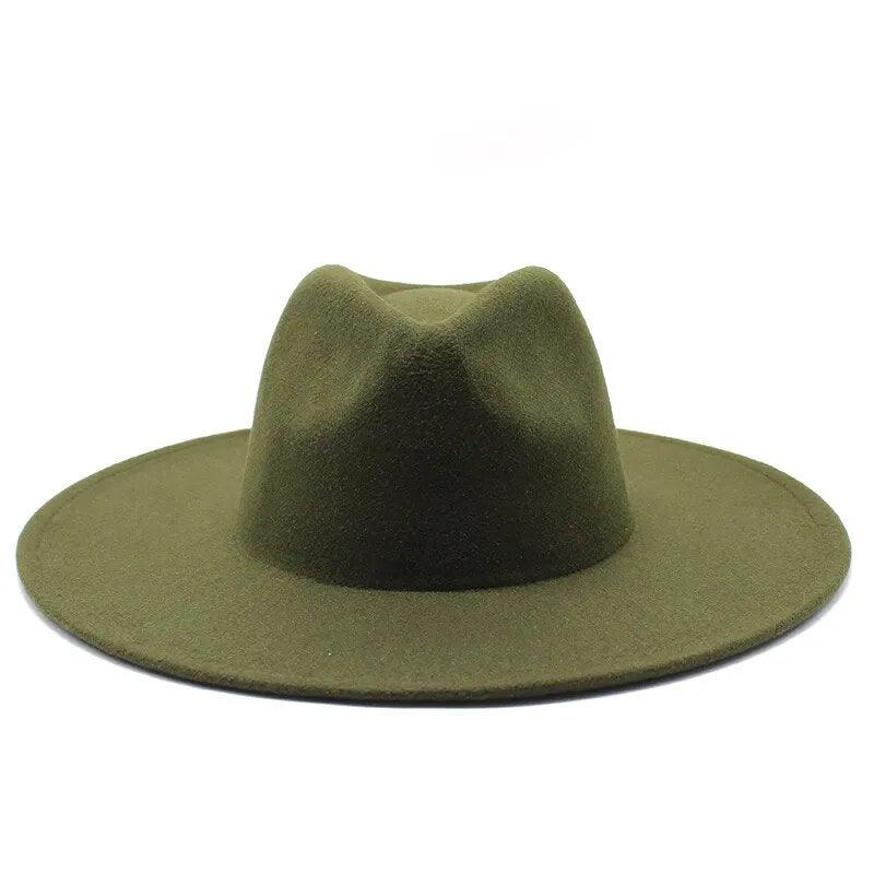 Modern Classic Felt Fedora – Stylish Wide Brim Wool Hat for Men and Women - Country in My Heart