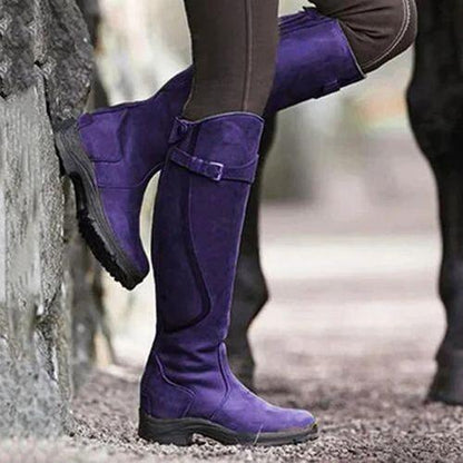 Vintage Ride Leather Boots - Stylish Retro Riding Boots for Trendy Women - Country in My Heart