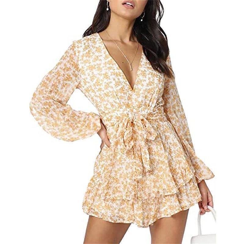 Floral Breeze Chiffon Dress | Casual Printed One-Piece Dress - Country in My Heart