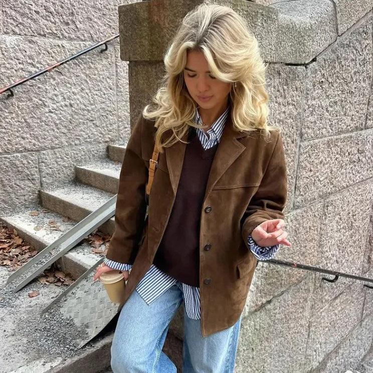 Timeless Suede Princess Jacket - Chic Mocha and Latte Retro Jacket for Women - Country in My Heart