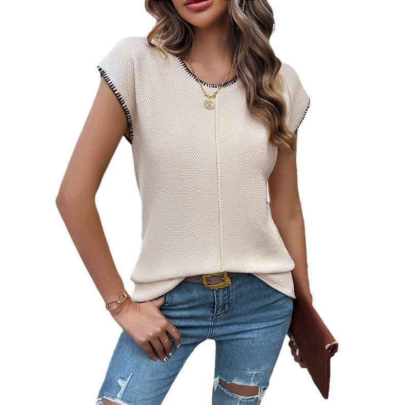 Chic Breeze Short Sleeved Sweater – Lightweight Summer Top for Trendy Women - Country in My Heart