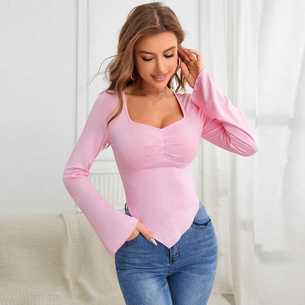 Slim Fit Knitted Long-Sleeved T-Shirt Top | Casual Country Girl Style for Spring & Summer - Country in My Heart