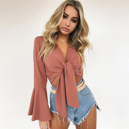 Boho Bell Sleeve Crop Top - Country in My Heart