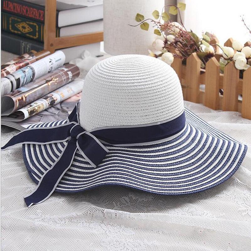 Hepburn Black White Striped Sun Hat - Country in My Heart