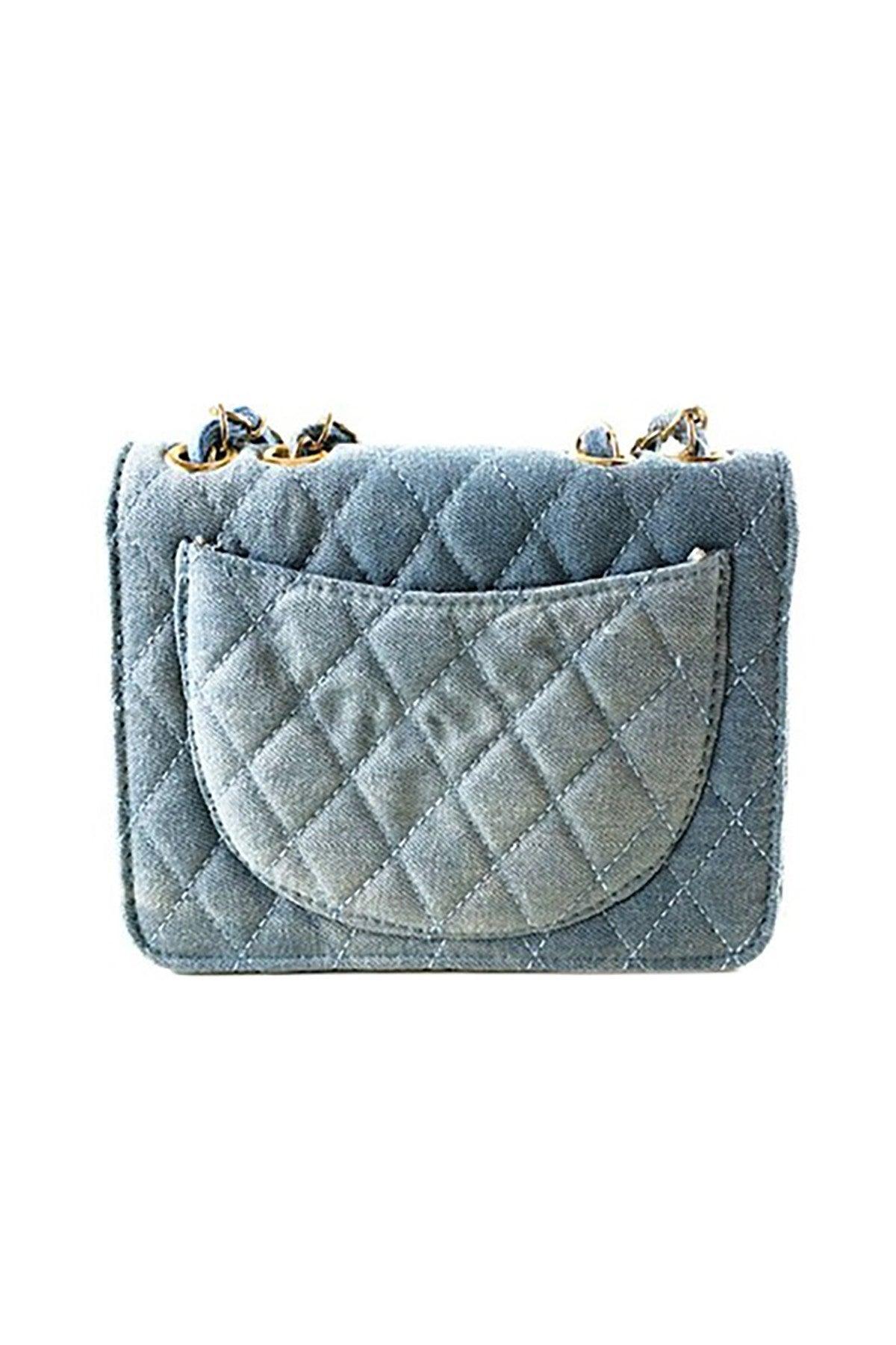 Denim Blue Patent Turn-Lock Handbag - Country in My Heart