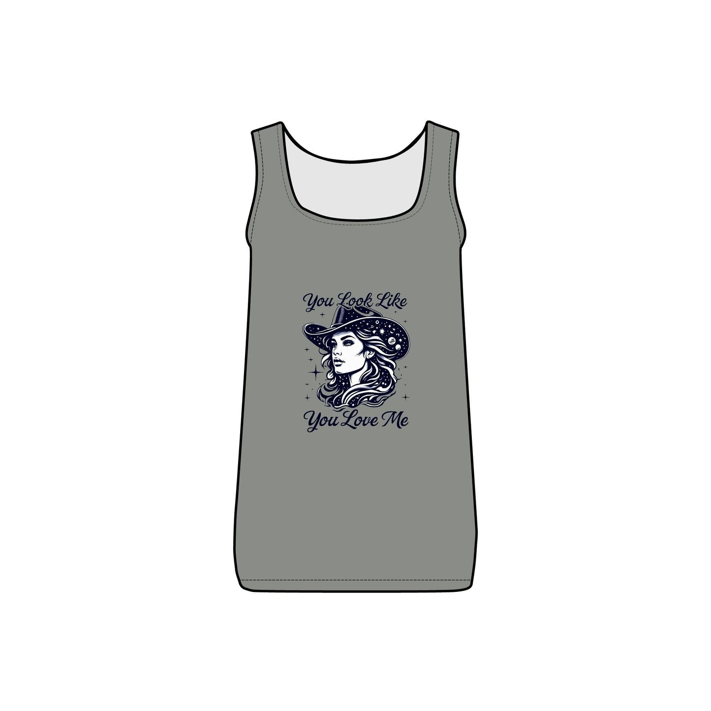 Cosmic Cowgirl Micro Ribbed Tank Top - You Look Like You Love Me - Country in My Heart