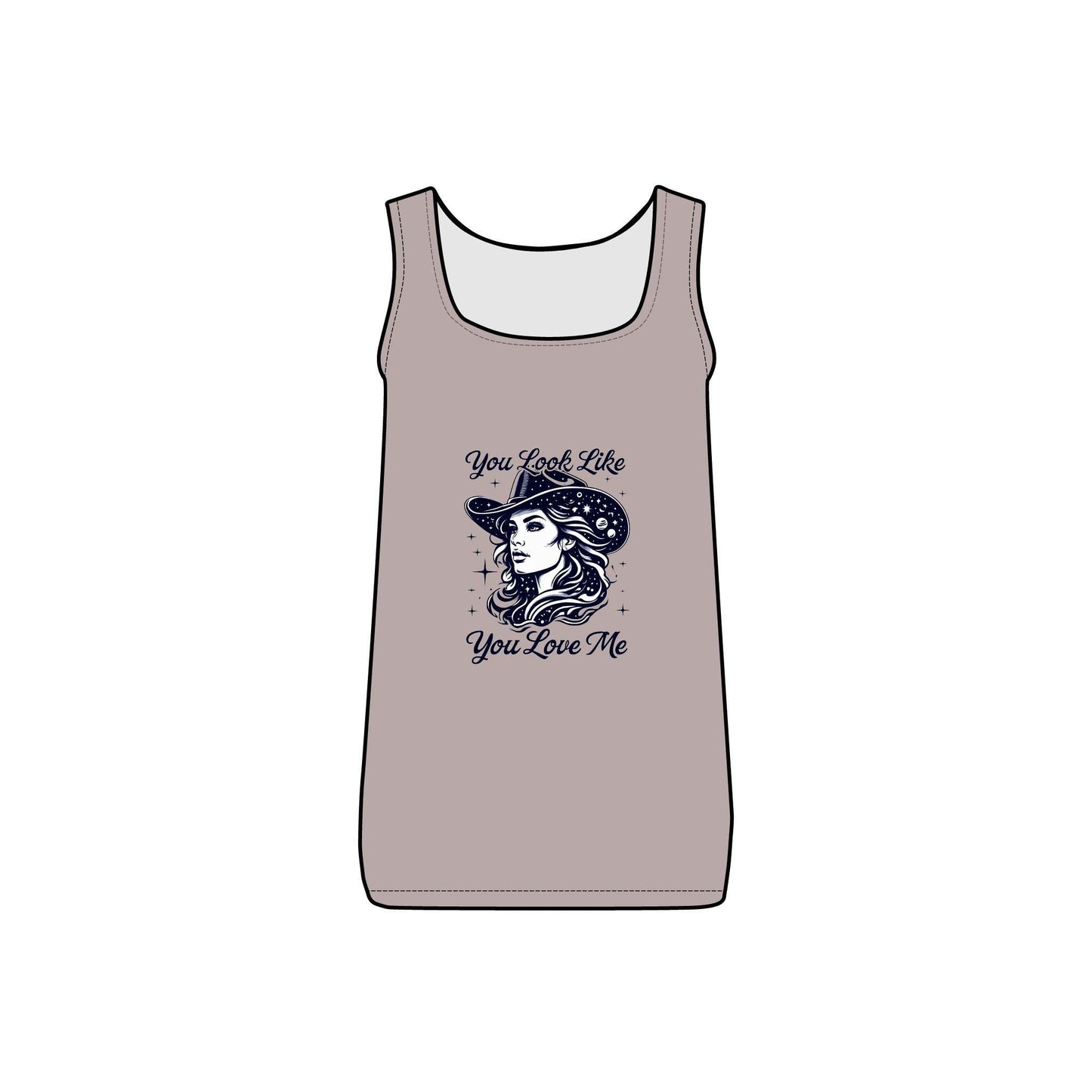 Cosmic Cowgirl Micro Ribbed Tank Top - You Look Like You Love Me - Country in My Heart