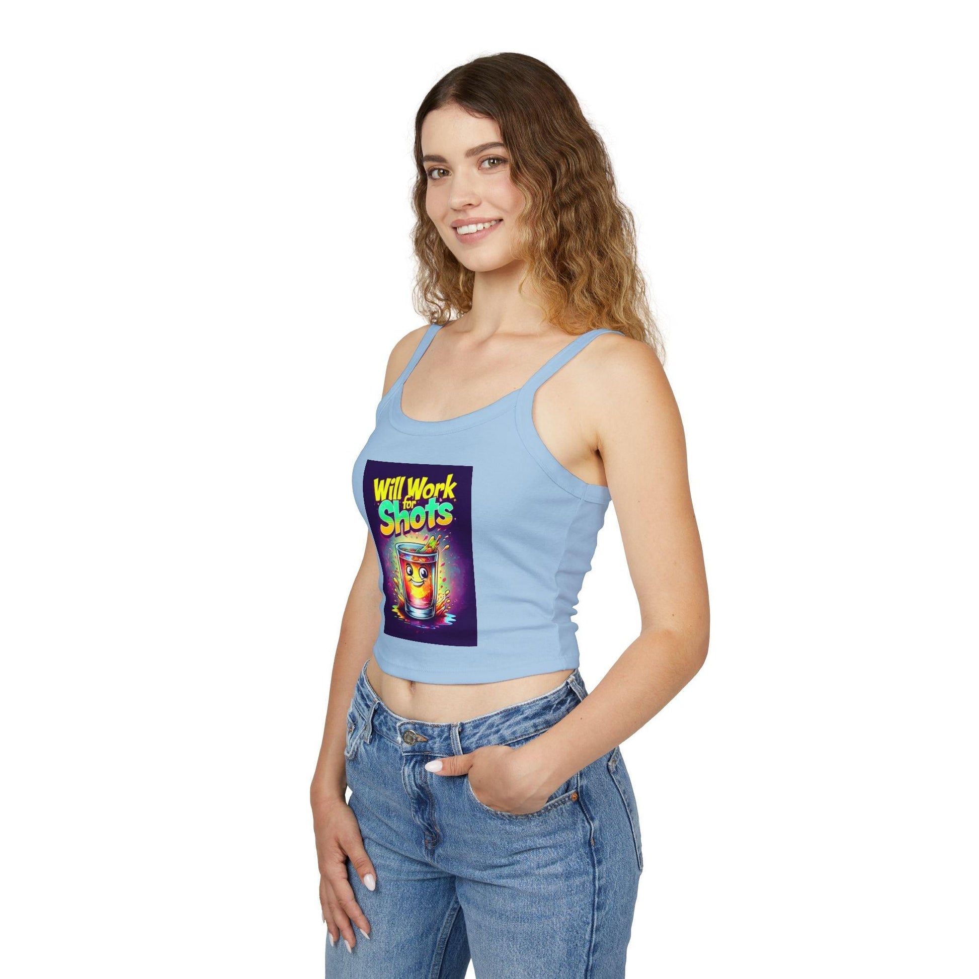 Will Work for Shots Womens Spaghetti Strap Tank Top - Country in My Heart
