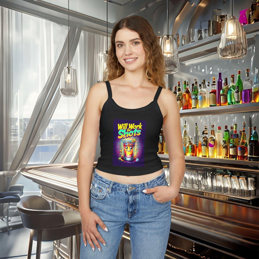 Will Work for Shots Womens Spaghetti Strap Tank Top - Country in My Heart
