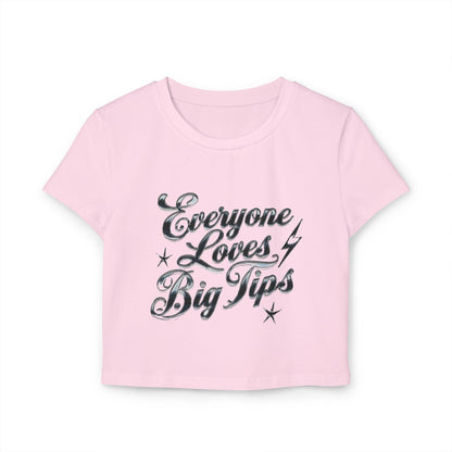 Turn Heads Behind the Bar Womens Baby Tee with Everyone Loves Big Tips - Country in My Heart
