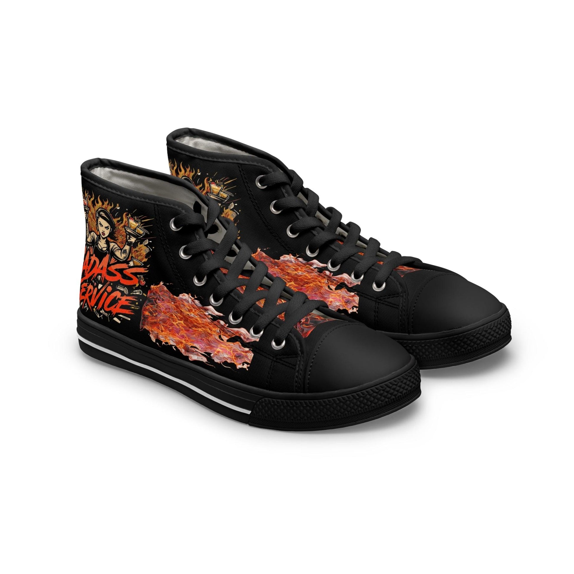 Bad Ass Service Womens Black High Top Sneakers - Country in My Heart