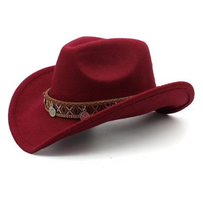 Western Charm Woolen Cowgirl Hat