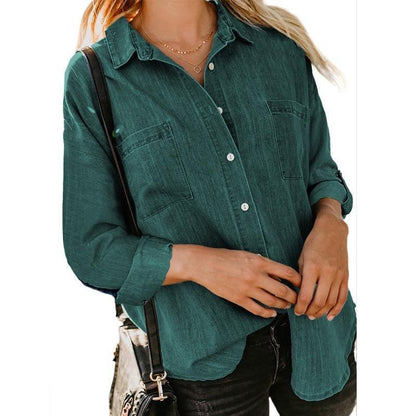 SilkSoft Loose Fit Denim Shirt - Country in My Heart