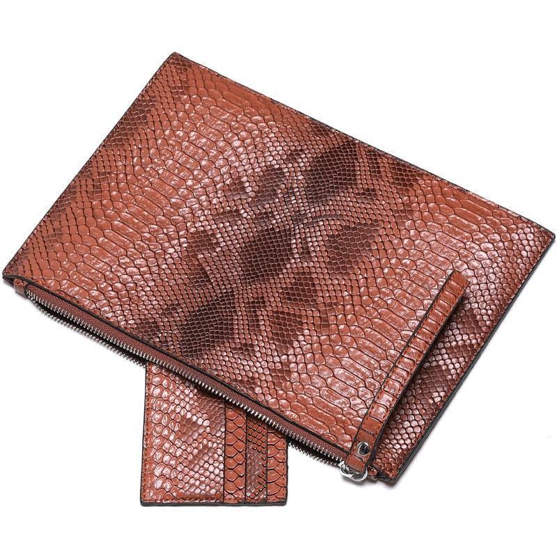 Python Luxe Clutch - Stylish Simulated Leather Clutch for Sophisticated Women - Country in My Heart