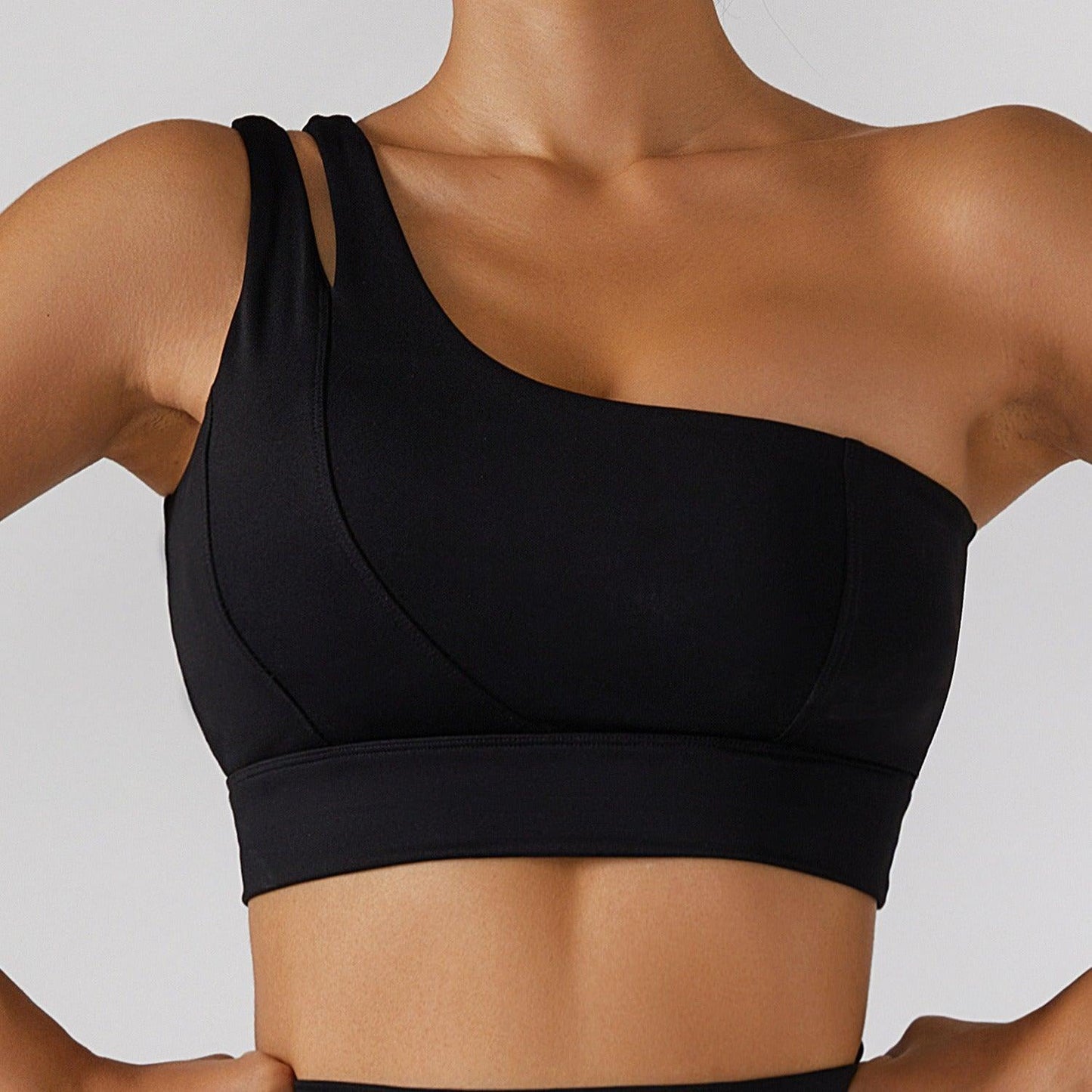 Sleek One Shoulder Yoga Sports Bra | Trendy and Supportive Athletic Wear - Country in My Heart