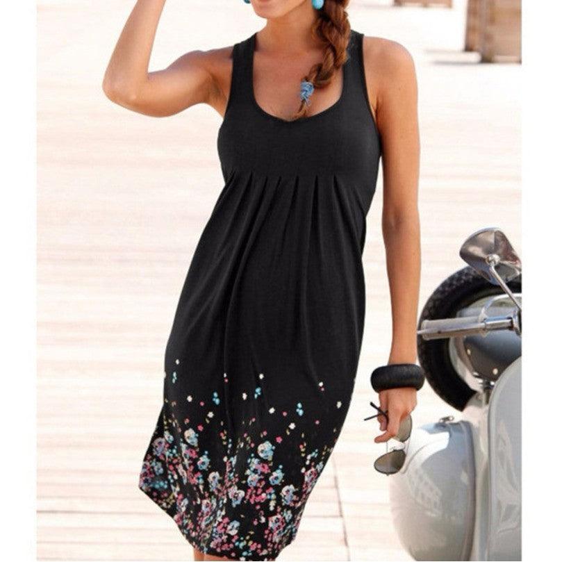 Coastal Cowgirl Boho Dress – Sleeveless Summer Dress with Floral Detail - Country in My Heart