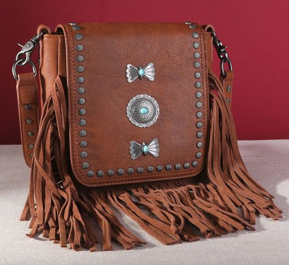 Montana West Fringe Mariposa Concho Collection Crossbody