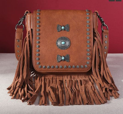 Montana West Fringe Mariposa Concho Collection Crossbody