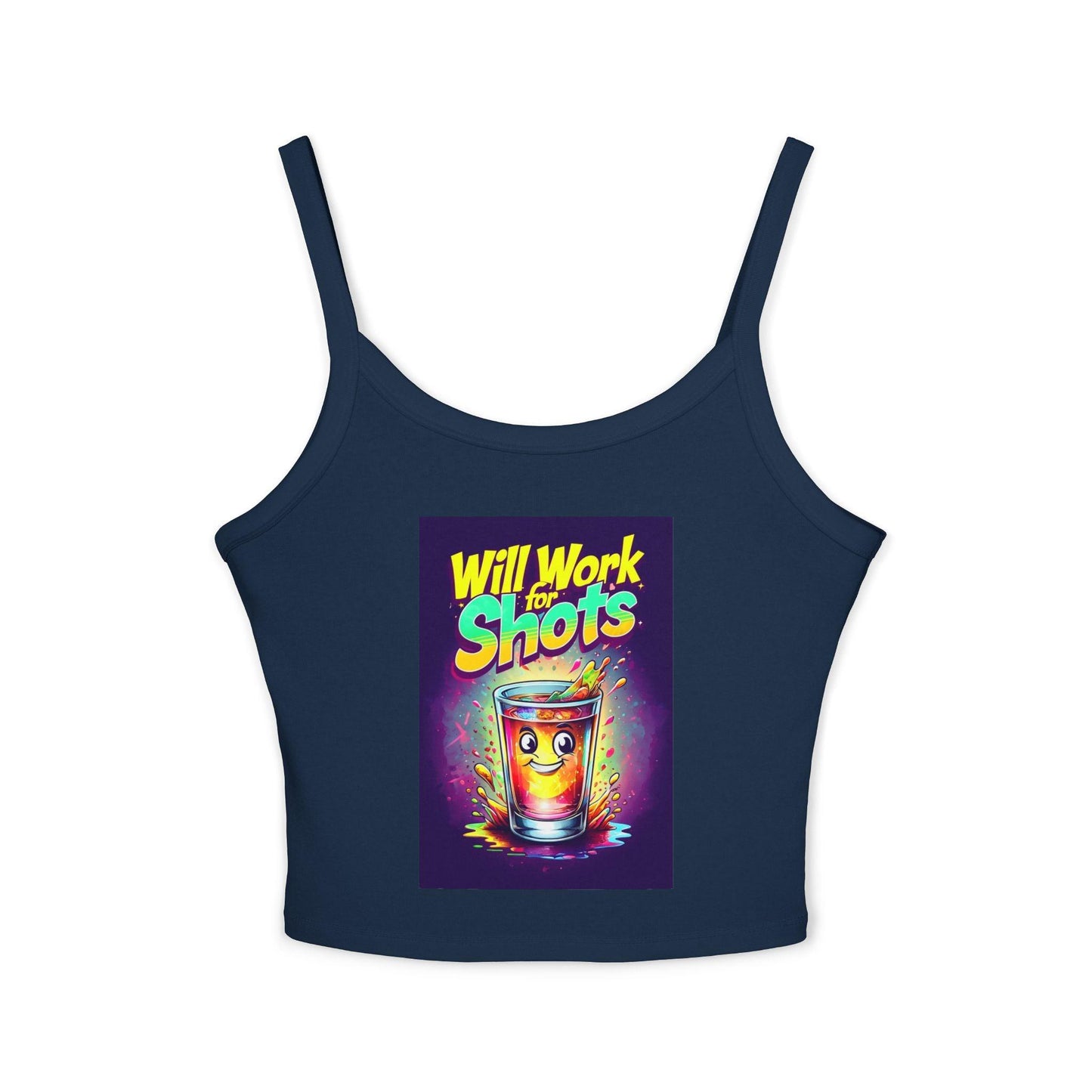 Will Work for Shots Womens Spaghetti Strap Tank Top - Country in My Heart