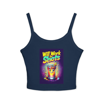 Will Work for Shots Womens Spaghetti Strap Tank Top - Country in My Heart