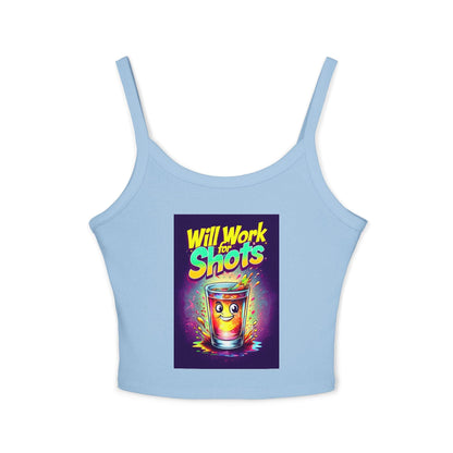 Will Work for Shots Womens Spaghetti Strap Tank Top - Country in My Heart