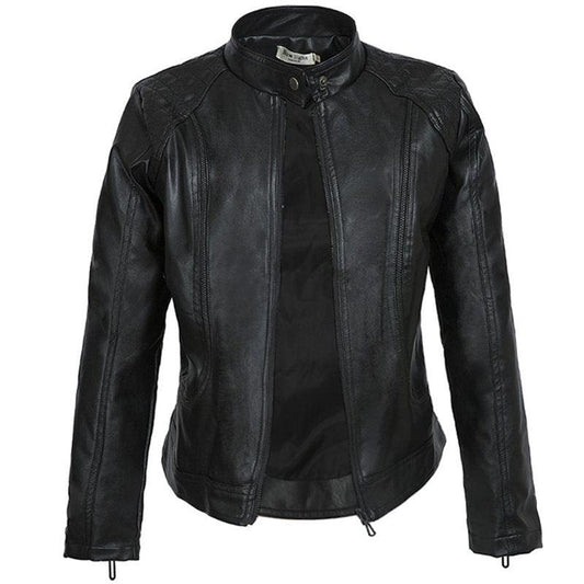 Black Leather Motorcycle Jacket | Stylish and Warm for Bikers & Nightlife - Country in My Heart