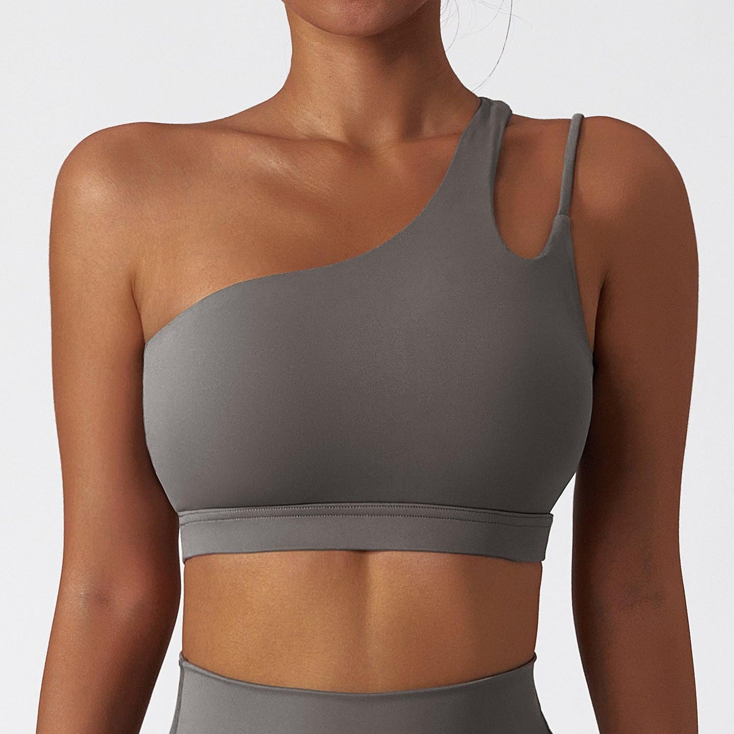 Slant Shoulder Sports Bra | Stylish & Supportive Sports Bra for Fitness & Yoga - Country in My Heart