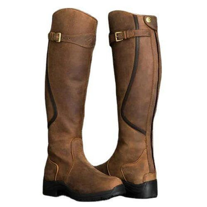 Vintage Ride Leather Boots - Stylish Retro Riding Boots for Trendy Women - Country in My Heart