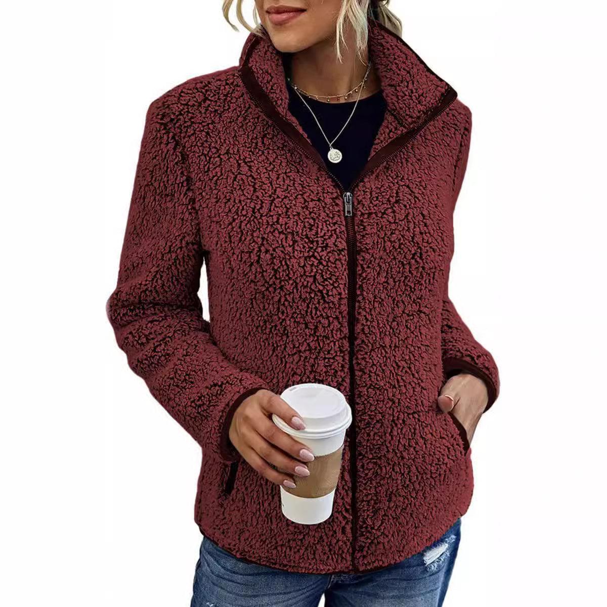 Stand Up Collar Long Sleeved Zipper Jacket - Country in My Heart